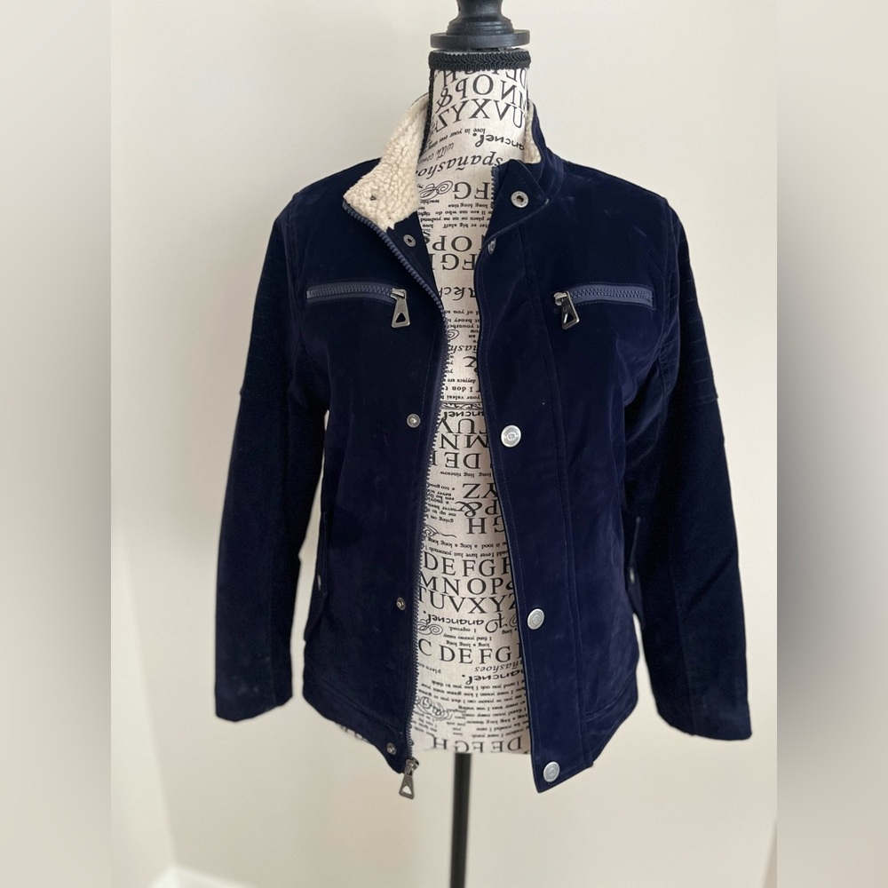Urban Republic Boys Fleece Lined, Navy Velvet Jacket — Boys Size Medium